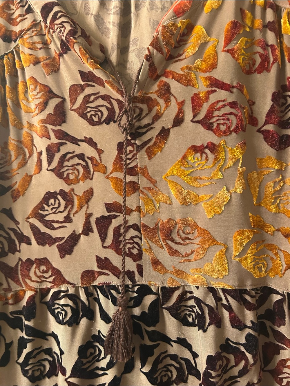 Style & Co. Dusty Rose Velvet Floral Tunic with Metallic Accents